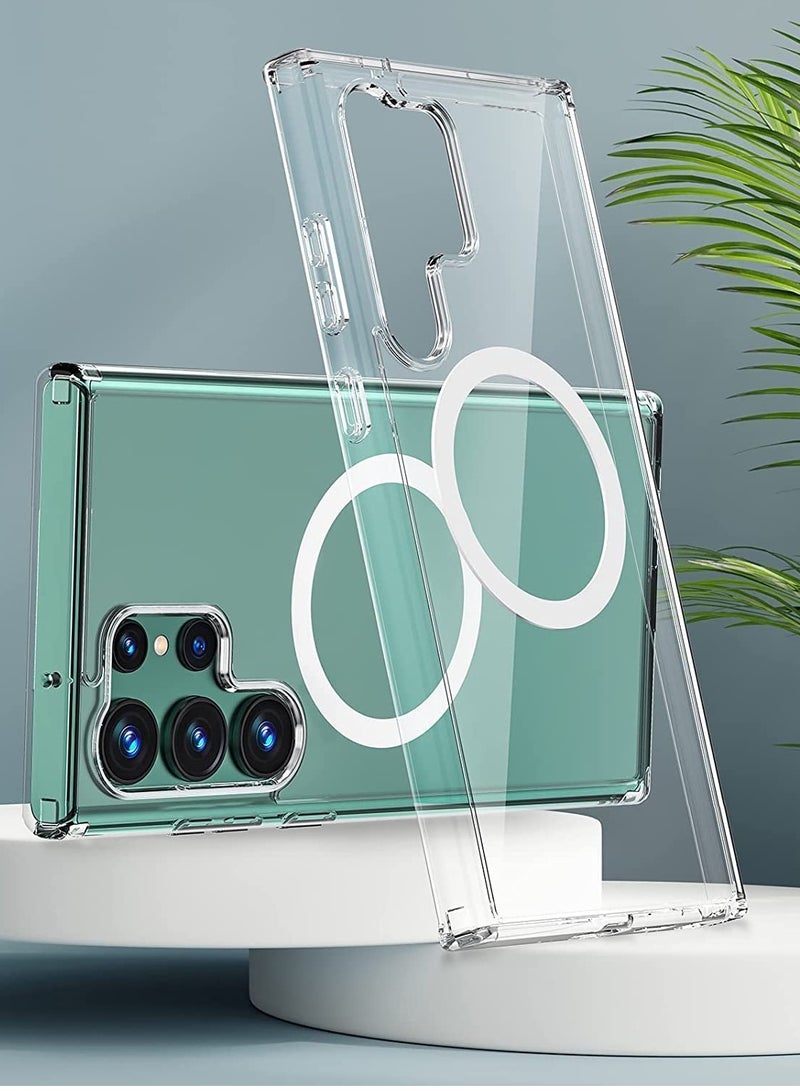 ELTRAZONE Case/Cover Compatible with Samsung Galaxy S23 Ultra Clear Case, Magnetic [Support Magsafe Charger] Cute Case for Men & Women,Shockproof Hard Back for Samsung Galaxy S23 Ultra Phone 2023 - Image 1