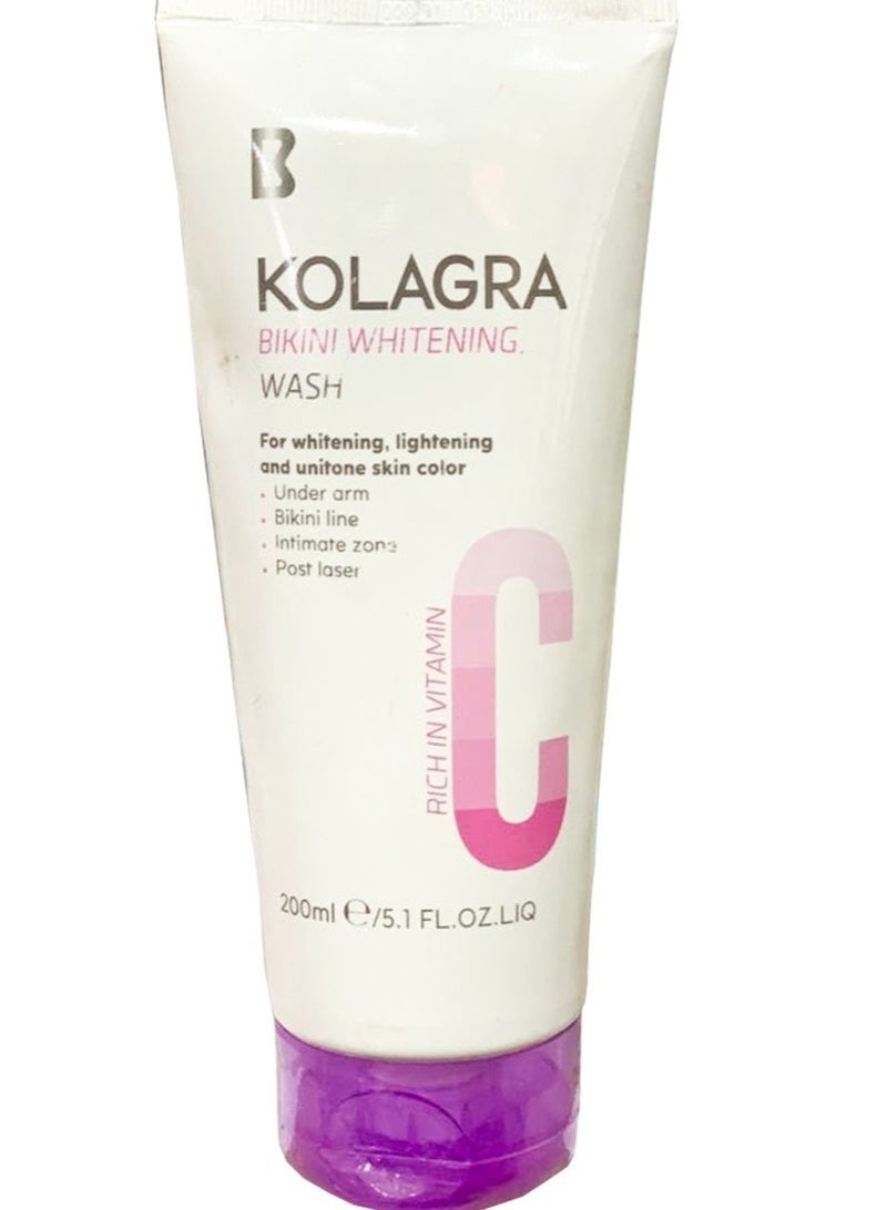 KOLAGRA Bikini Whitening Wash With Vitamin C 200ml - Image 1