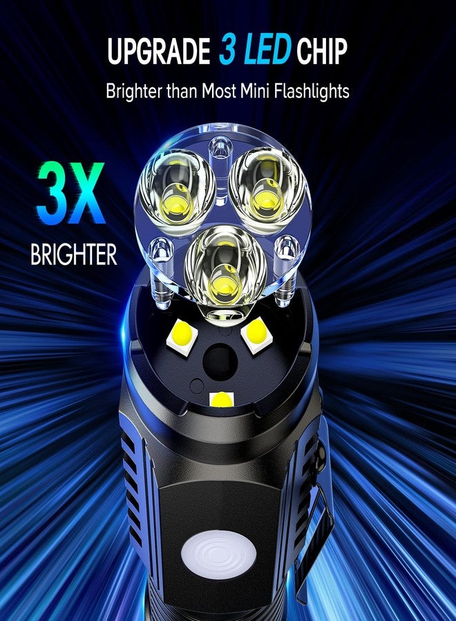 LETMY Rechargeable Mini Flashlights with Magnetic Base, 4 Pack Bright 3 LED Flash Lights, Small Tactical Flashlight with Belt Clip, 4 Lighting Modes Portable Rechargeable Flashlights for Camping Home - Image 4