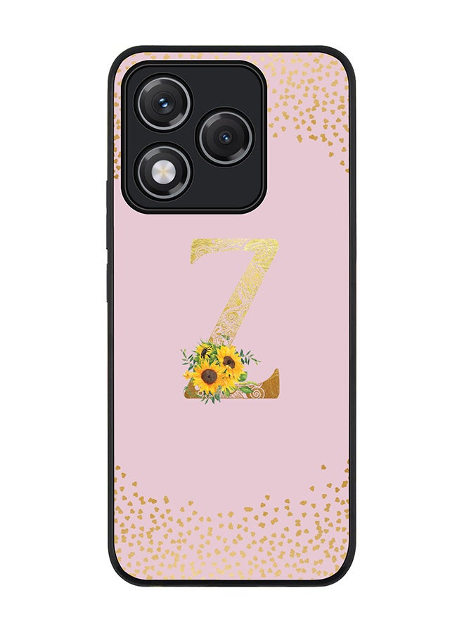 Stylizedd For Honor 400 Lite Case,Slim fit Camera Protection, Shockproof Thin Phone cover  - Custom Floral Monogram - Z  (Pink )