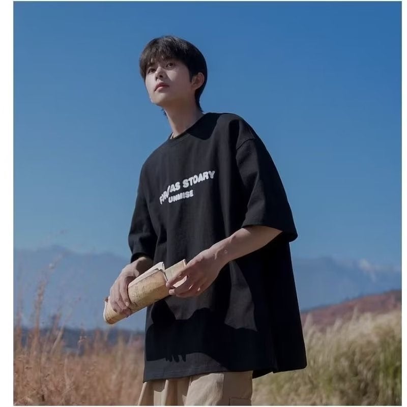 Printed Half Sleeve Spring Fashion Brand Youth Popular City Style Fashionable Standard Men's Round Neck ins Trendy T-Shirt - Image 4