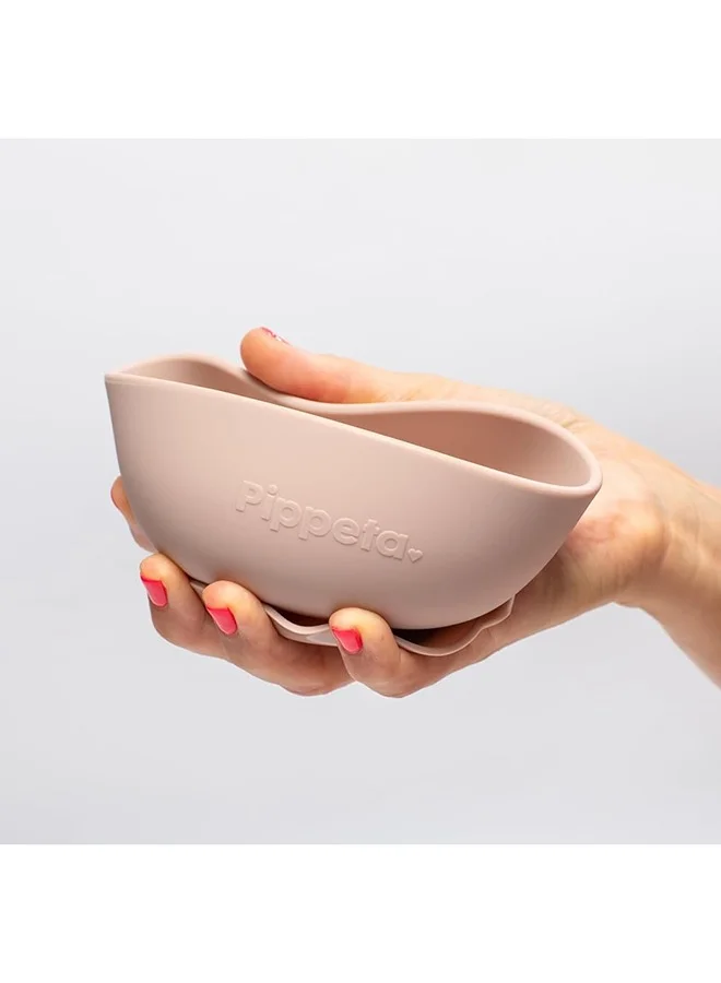 بيبيتا Silicone Suction Bowl – Non-Toxic, BPA-Free, Strong Suction Base, Food-Grade Silicone, Microwave & Dishwasher Safe, 6 Months+, Ash Rose