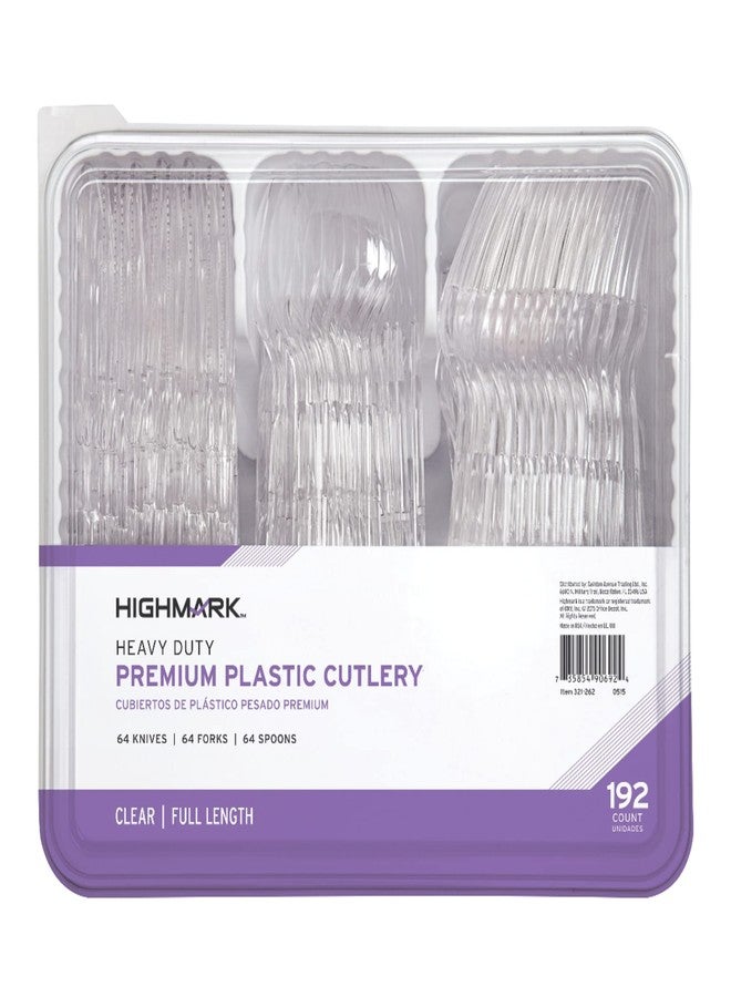 Highmark® Heavy-Duty Plastic Cutlery, Clear, Pack Of 192 Utensils - Image 1
