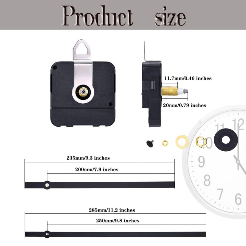 High Torque Clock Movement Mechanism - Long Shaft Quartz Clock Movement for DIY Clock Projects - Image 2
