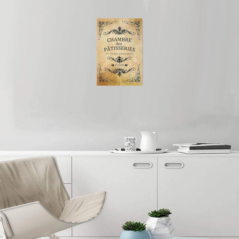 Cusde Chamber Des Patisseries Metal Tin Sign French Paris Vintage Retro Decorations Wall Decor Funny Posters Pastry Home Bar Diner Pub Man Cave Fun Kitchen Decor Plaque Signs 8x12 Inch - Image 2