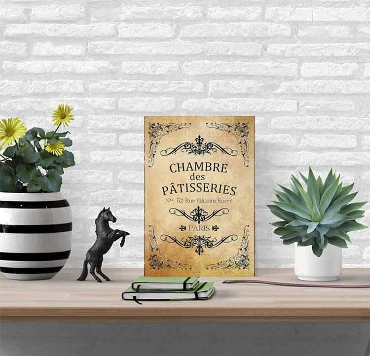 Cusde Chamber Des Patisseries Metal Tin Sign French Paris Vintage Retro Decorations Wall Decor Funny Posters Pastry Home Bar Diner Pub Man Cave Fun Kitchen Decor Plaque Signs 8x12 Inch - Image 4