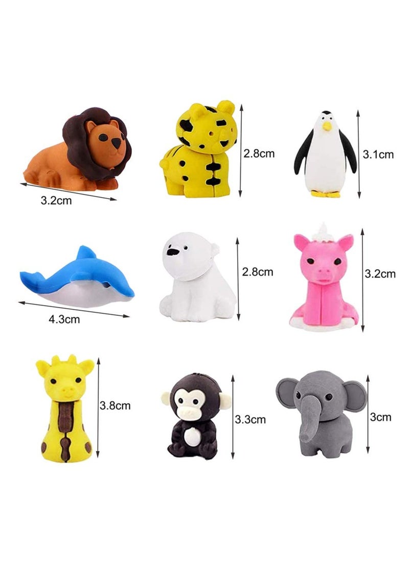 SYOSI - 30Pcs Animal Erasers Kids Pencil Bulk Puzzle Erasers Desk Pets Mini Take Apart Erasers Toys for Party Favors, Classroom Students Prizes, Carnival Gifts - Image 1