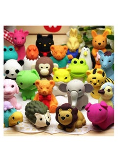 30Pcs Animal Erasers Kids Pencil Bulk Puzzle Erasers Desk Pets Mini Take Apart Erasers Toys for Party Favors, Classroom Students Prizes, Carnival Gifts
