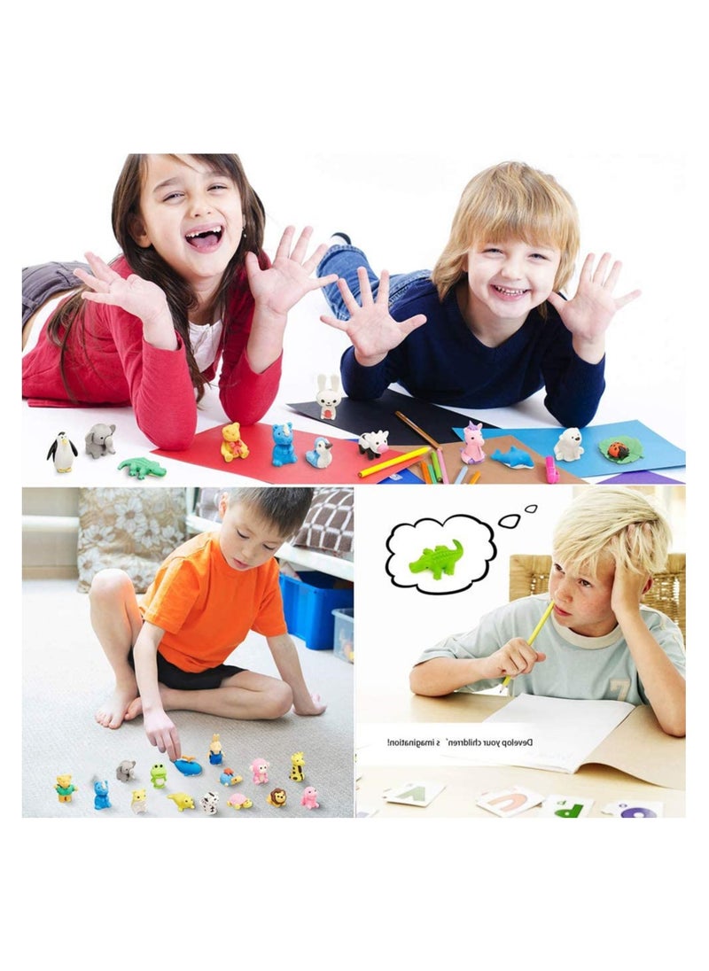 SYOSI - 30Pcs Animal Erasers Kids Pencil Bulk Puzzle Erasers Desk Pets Mini Take Apart Erasers Toys for Party Favors, Classroom Students Prizes, Carnival Gifts - Image 1