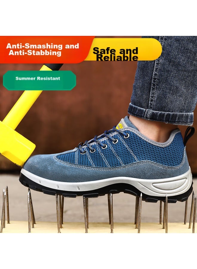 JUNBU Safety Shoes For Men With Steel Toe Cap, Anti-Smashing, Anti-Puncture, Wear-Resistant, Lightweight, Breathable, Construction Site Work Safety Functional Shoes 2156T Size 43 - Image 4