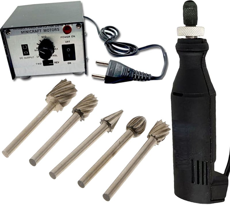 DIY Crafts 10x Diamond Burrs, Diamond Burrs, Tools Minicraft Machine/Mini Drill Machine+12V Speed And Direction Control Stabilizer Elimeter Box Adjustable(10x Diamond Burrs, Diamond Burrs) - Image 1