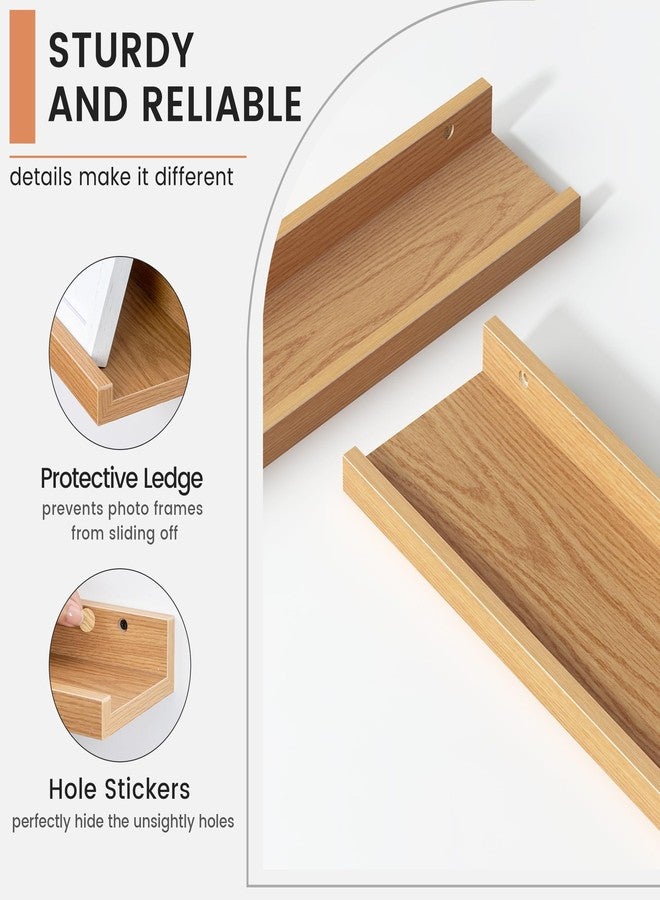 FLYJOE Picture Ledge Shelf, Floating Shelves Set of 8, 16 Inches Nursery Book Shelves for Toys Storage, Kids Bookshelf Wall Mounted for Living Room Bedroom Decor Books Photo Frames, - Image 4