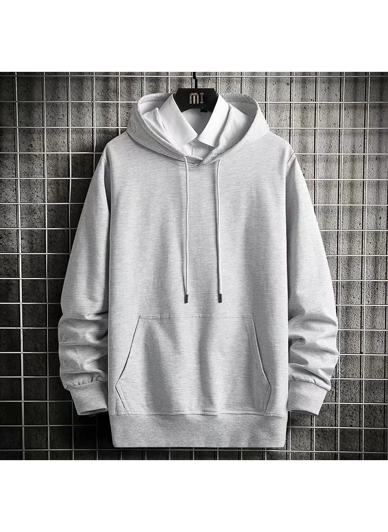Generic - Mens Hoodie Autumn Thin Loose Fit Cotton 280g Fog blue - Image 1