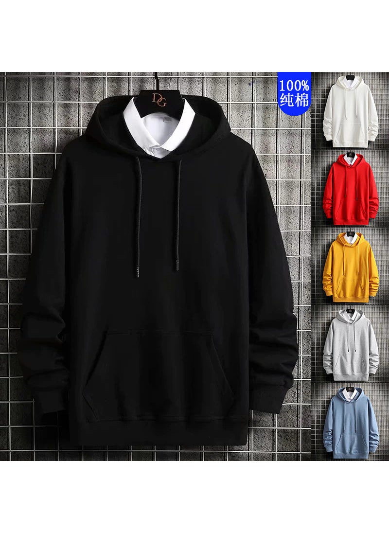 Generic - Mens Hoodie Autumn Thin Loose Fit Cotton 280g Fog blue - Image 1