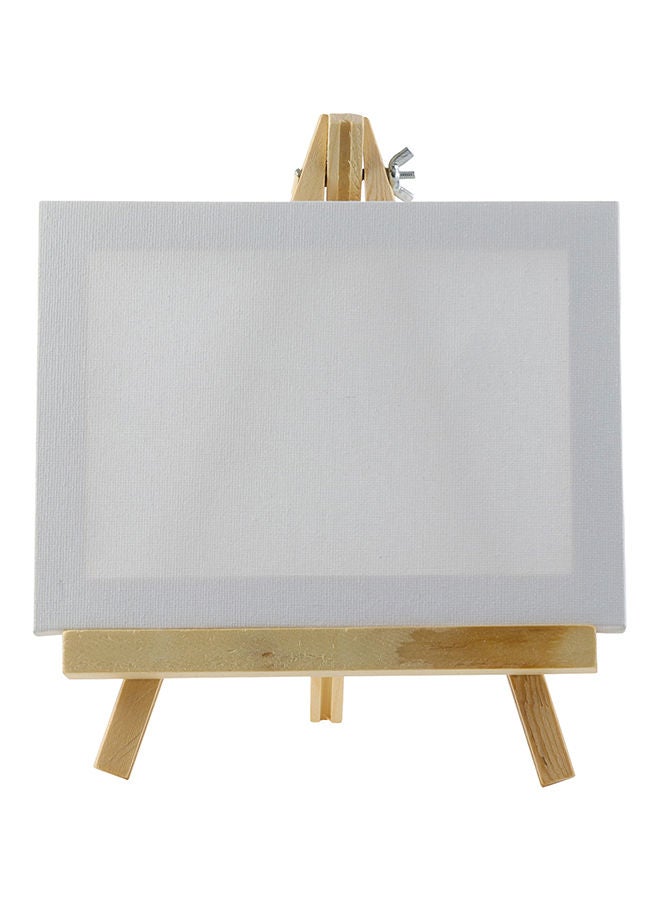 NIBEMINENT Canvas For Painting With Easel White/Beige - Image 1