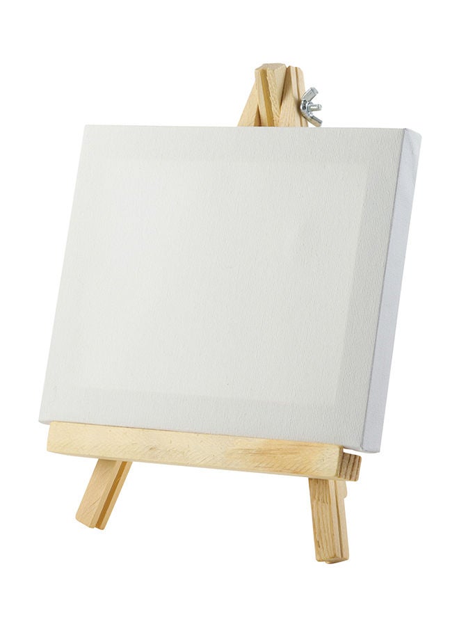 NIBEMINENT Canvas For Painting With Easel White/Beige - Image 2