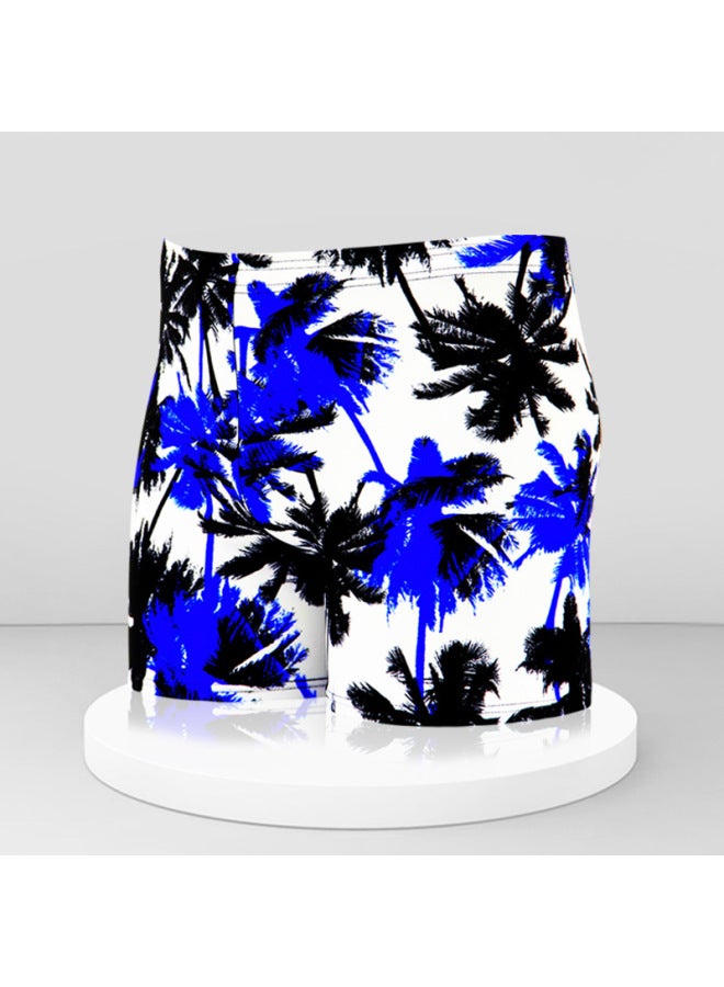 إسكدنيا سراويل سباحة رجالية رياضية سريعة الجفاف قابلة للتنفس مقاس كبير سراويل شاطئ مطبوعة ربيع حار ملابس سباحة بوكسر بالجملة - اللون: 818-4 # أزرق ياقوتي - - Image 1