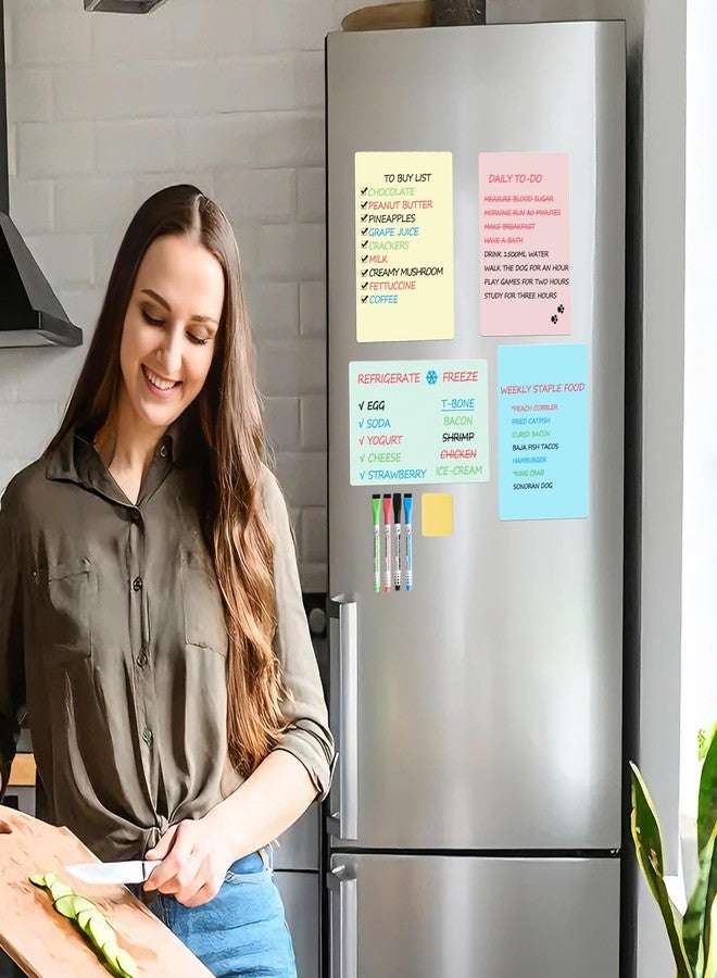 MAXECHO Magnetic Dry Erase Board Sheets, 4 Colors White Board for Fridge with 4 Markers & 1 Eraser, Reusable Blank Magnetic Whiteboard for Refrigerator, Locker, Cabinet, Door 8.5" x 11" - Image 5