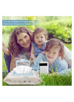SYOSI USB Mini Portable Baby Wipe Warmer for Travel, 10 Mins Quickly Top Heater, Reusable 4.7'' Mini Babies Wet Wipe Dispenser, Compatible Power Bank, 5V  - Image 2