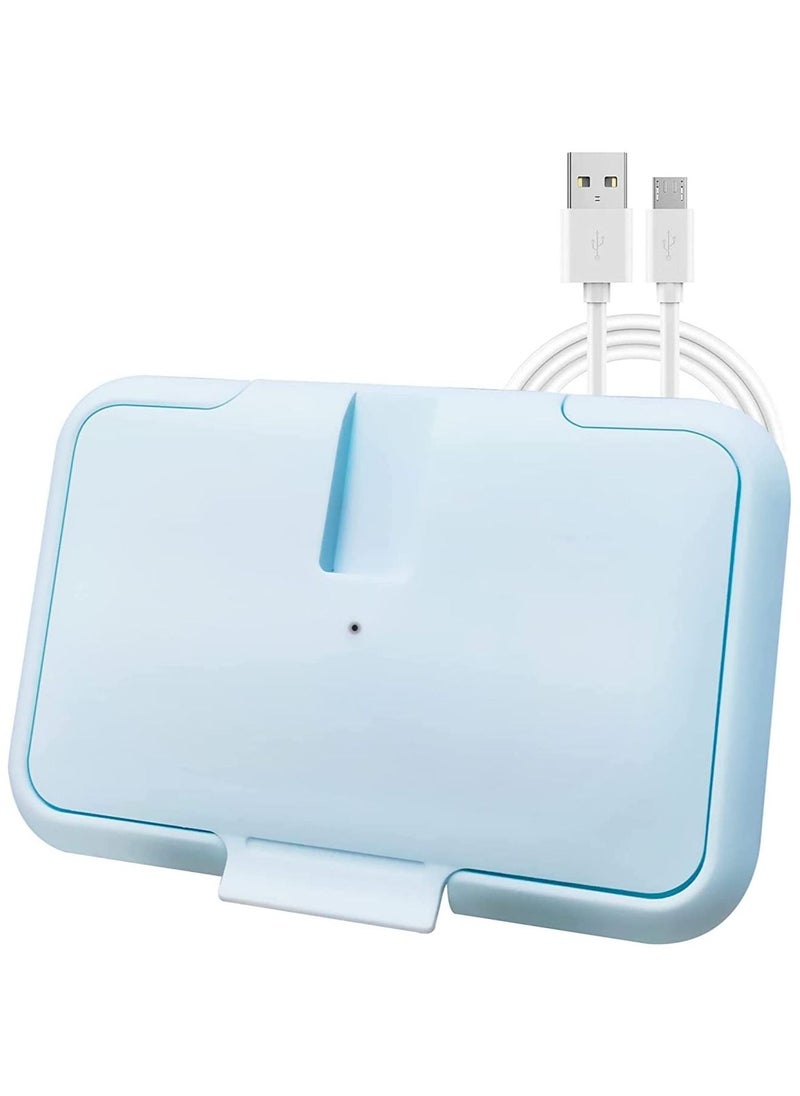 SYOSI سخان مناديل مبللة صغير محمول بمنفذ USB للسفر، سخان سريع في 10 دقائق، موزع مناديل مبللة صغير للأطفال قابل لإعادة الاستخدام، بنك طاقة متوافق، 5 فولت  - Image 1