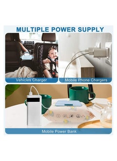 SYOSI USB Mini Portable Baby Wipe Warmer for Travel, 10 Mins Quickly Top Heater, Reusable 4.7'' Mini Babies Wet Wipe Dispenser, Compatible Power Bank, 5V  - Image 3