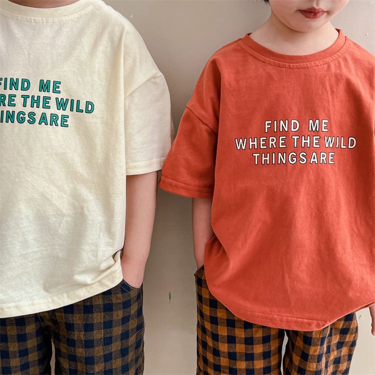 Children'S Wear Children'S Letters Pure Cotton T-Shirt For Boys And Girls Baby Simple Japanese Sleeveless Loose Trendy - Image 5