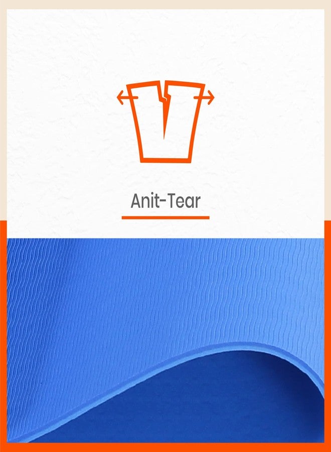 Bathla حصائر اليوغا الفاخرة من باثلا - موكش مع حقيبة حمل | مانعة للانزلاق وقابلة للعكس | أزرق داكن وأزرق سماوي (المقاس: 24 بوصة × 72 بوصة، السماكة: 8 مم) - Image 5