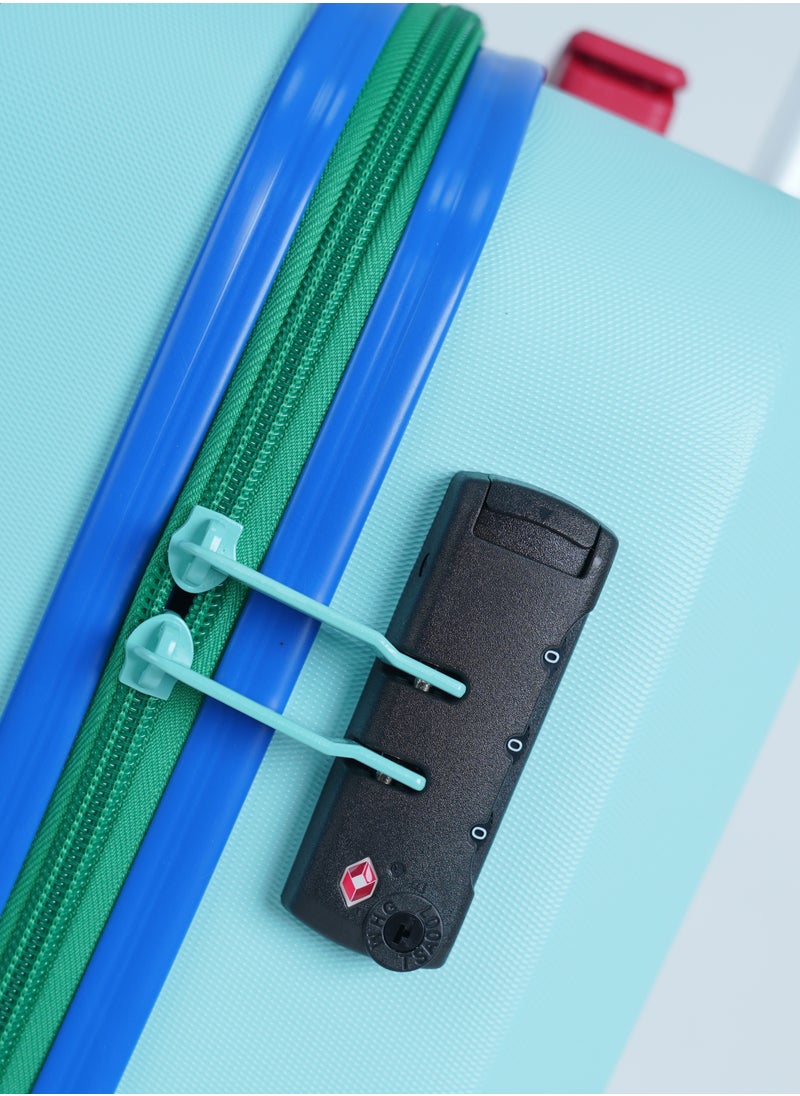 BNTA-203X 20 Inch- Checked Luggage with TSA Lock| Material- Acrylonitrile Butadiene Styrene| Adjustable Trolley Handle | Smooth Dual Wheels 360degree rotate| LIGHT BLUE