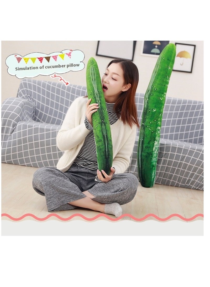Y&D Simulation Cucumber Throw Pillow 70cm Soft Cotton Stuffed Sleeping Pillow Plush Kids Body Pillow Long Doll Toy (Green)  - Image 2