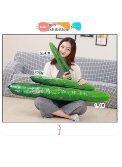Y&D Simulation Cucumber Throw Pillow 70cm Soft Cotton Stuffed Sleeping Pillow Plush Kids Body Pillow Long Doll Toy (Green)  - Image 3