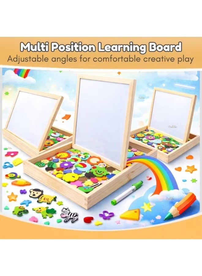 Toy Imagine Wooden Magnetic Chalkboard – Double-Sided Educational Learning Board with Chalk, Marker & Duster – Small Green & White Writing Board for Kids (3+ Years) - Image 5