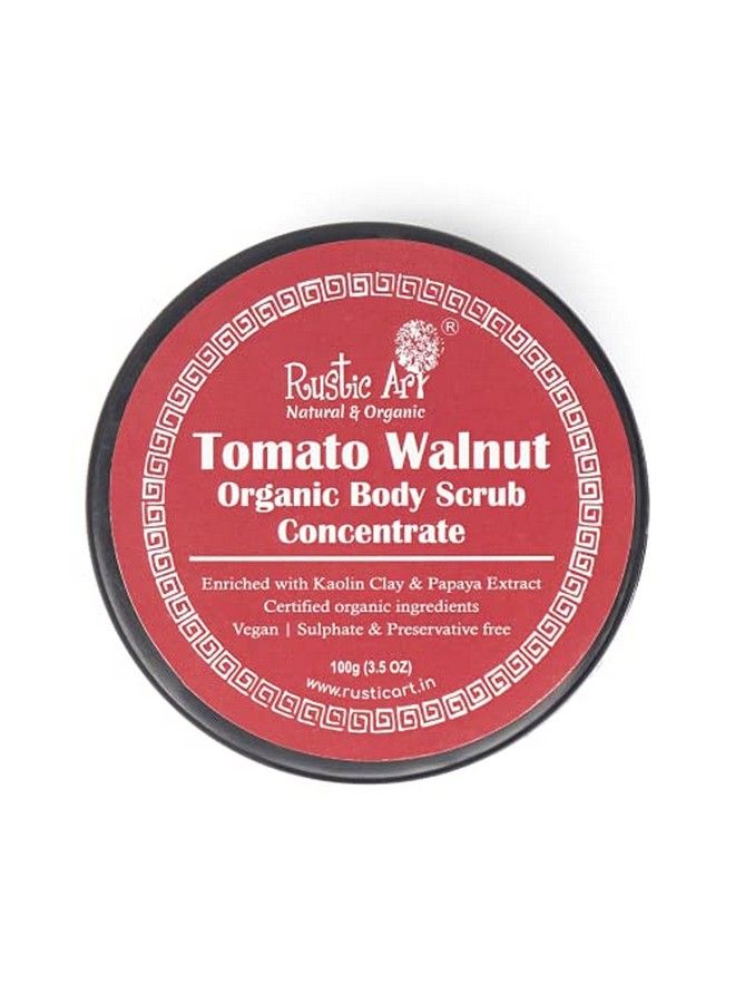 Rustic Art Tomato Walnut Body Scrub Organic Concentrate | For Glowing Skin | Removes Tan & Dead Skin | 100G - Image 1