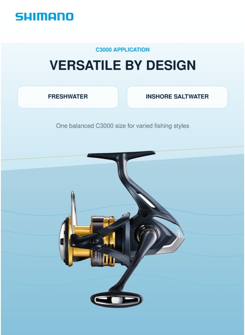 Shimano 22 SAHARA C3000 Spinning Reel, HAGANE Gear, 9kg Max Drag, 5.0 Gear Ratio, 240g Lightweight, SilentDrive, JDM Model for Saltwater, Freshwater & Bass Fishing - Image 5