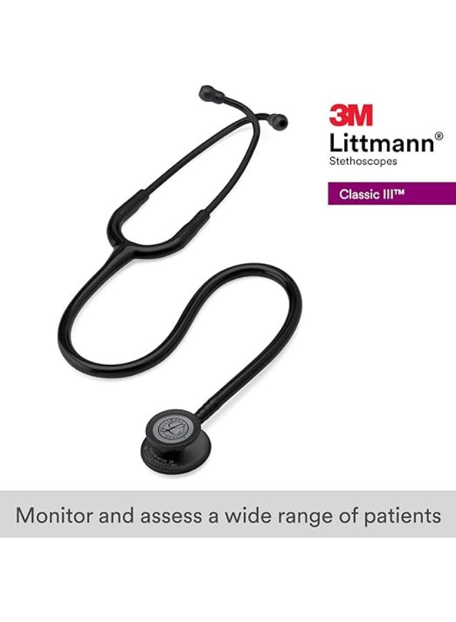 ثري أم ليتمان ستثوسكوب 3M™ Littmann® Classic III™ – الإصدار الأسود، طول 27 بوصة، أداء تشخيصي ممتاز (5803) - Image 2