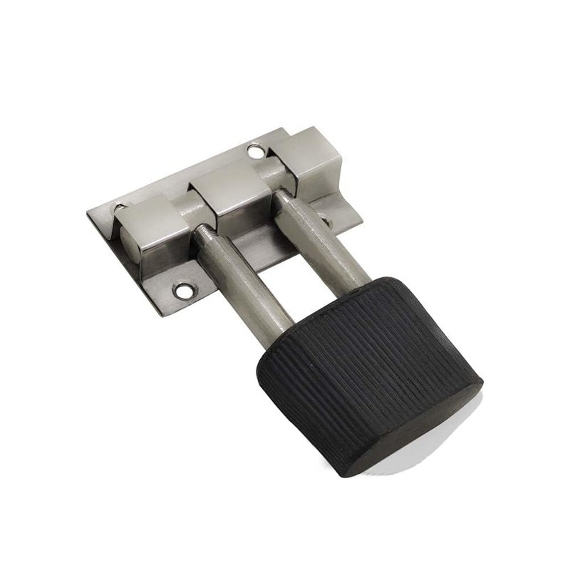 Door Stopper with Rubber Tip Floor Mounted Stainless Steel Pack of 4 with Screws  - Image 2