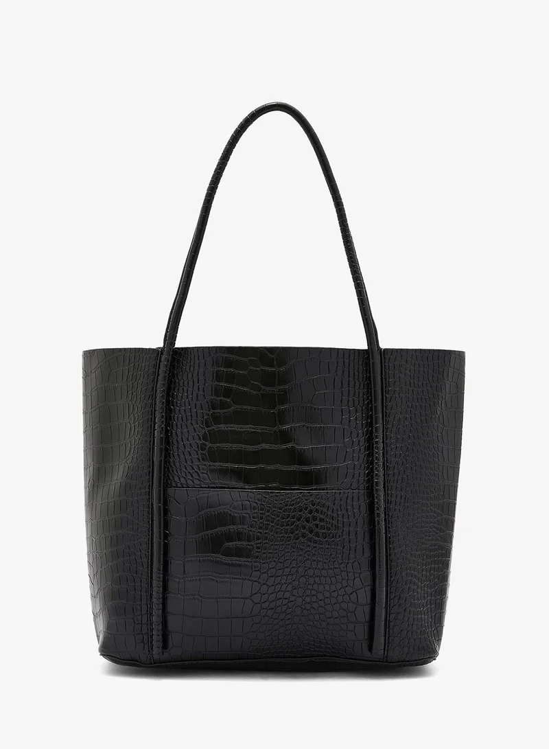 ELLA Croc Effect Shiny Tote Bag