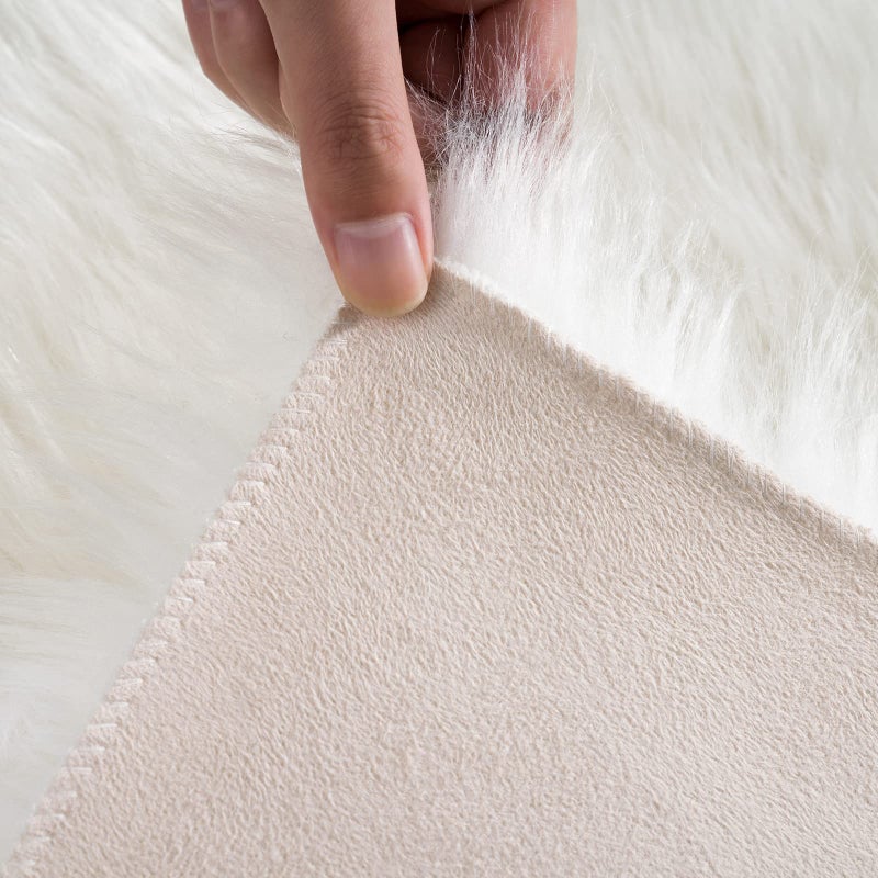 Ciicool Ultra Soft Faux Sheepskin Fur Rug Fluffy Rug for Bedroom Fuzzy Carpet for Living Room Kid's Room Nursery Decor  White 2 x 6 Feet - Image 5