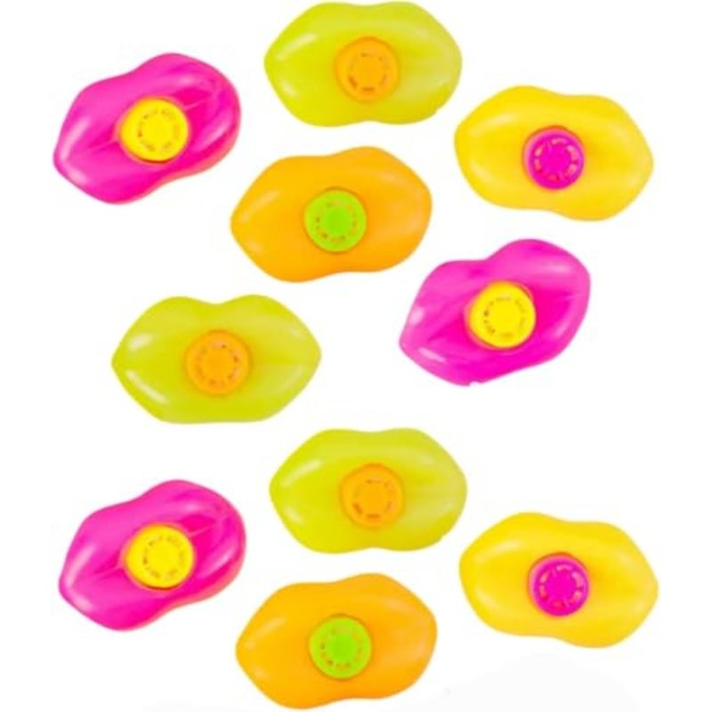 10Pcs Random Color Plastic Lip Shaped Whistles Blowing Lip Whistles Loud Crisp Sound Whistle Noisemakers for Party - Image 1