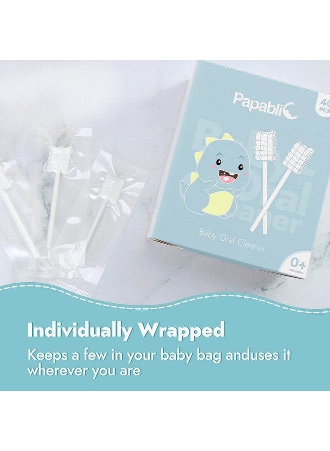 Papablic 40-Pack Baby Tongue Cleaner, Baby Oral Cleaner, Disposable Baby Mouth Cleaner Newborn, Upgrade Gum Cleaner With Paper Handle For Babies And Infants Ages 0-2 Years - Image 5