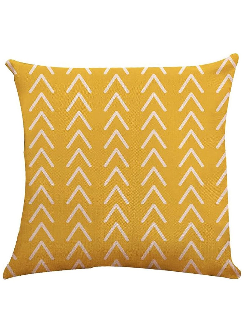 Throw Pillow Cover, Modern Sofa Decorative Pillow Covers 18x18 Set of 4, Outdoor Linen Fabric Pillow Case for Couch Bed Car Home Sofa Couch Decoration 45x45cm (Yellow, 18x18, Set of 4) - Image 5
