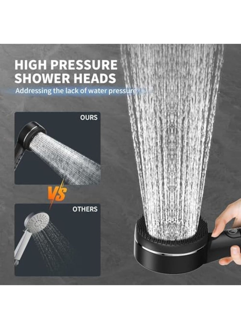 SYOSI Hard Water Filter Shower Head with Hose and Holder, 4 Mode High Pressure Handheld Showerhead with Pause Switch, Removes Residual Chlorine and Impurities, Ideal for Dry Skin, Hair Care, Family Use - Image 5