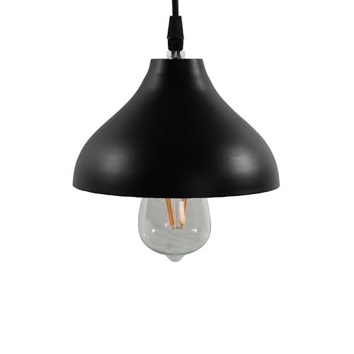 BENE Indiana Pendant Lamp, Mild Steel Indoor Modern Hanging Lamp, E-27 Base Ceiling Hanging Light for Home Decor, Kitchen, Living Room, Bedroom, 18 cm (Black, Pack of 2 Pc) - Image 3