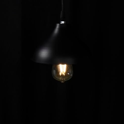 BENE Indiana Pendant Lamp, Mild Steel Indoor Modern Hanging Lamp, E-27 Base Ceiling Hanging Light for Home Decor, Kitchen, Living Room, Bedroom, 18 cm (Black, Pack of 2 Pc) - Image 5