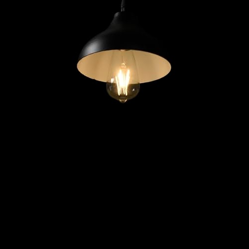 BENE Indiana Pendant Lamp, Mild Steel Indoor Modern Hanging Lamp, E-27 Base Ceiling Hanging Light for Home Decor, Kitchen, Living Room, Bedroom, 18 cm (Black, Pack of 2 Pc) - Image 4