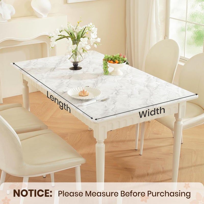 OstepDecor Marble-Look Table Protector 36 x 60 Inch, 1.5mm Thick Plastic Table Cover Protector, PVC Table Top Protector, Waterproof Desk Mat Pad for Desktop, Coffee & Dining Room Table - Image 5