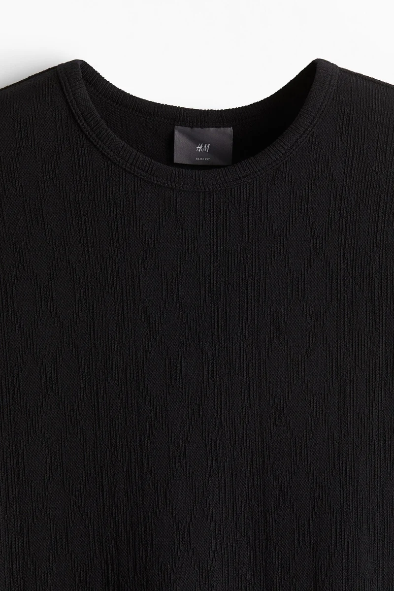 H&M Slim Fit Textured T-shirt