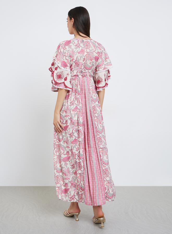 Maxim Creation Handwork Embroidery Jalabiya with Flrill Sleeves - Image 5
