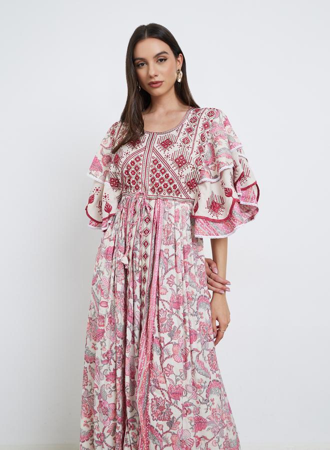 Maxim Creation Handwork Embroidery Jalabiya with Flrill Sleeves - Image 3