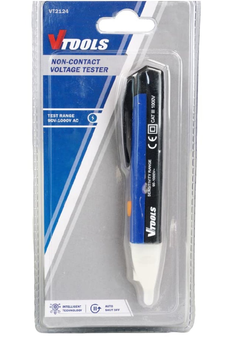 VTOOLS Intelligent Non Contact Voltage Tester With Led Light Batteries Not Included Ac 90V 1000V Blue Vt2124  - Image 5