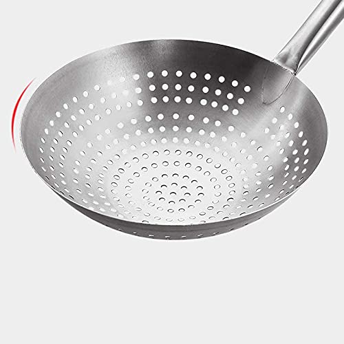 THW THW Stainless Steel Round Skimmer Mandarin Pasta Strainer 12Inch Diameter  - Image 3